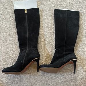 Coach black suede tall boots